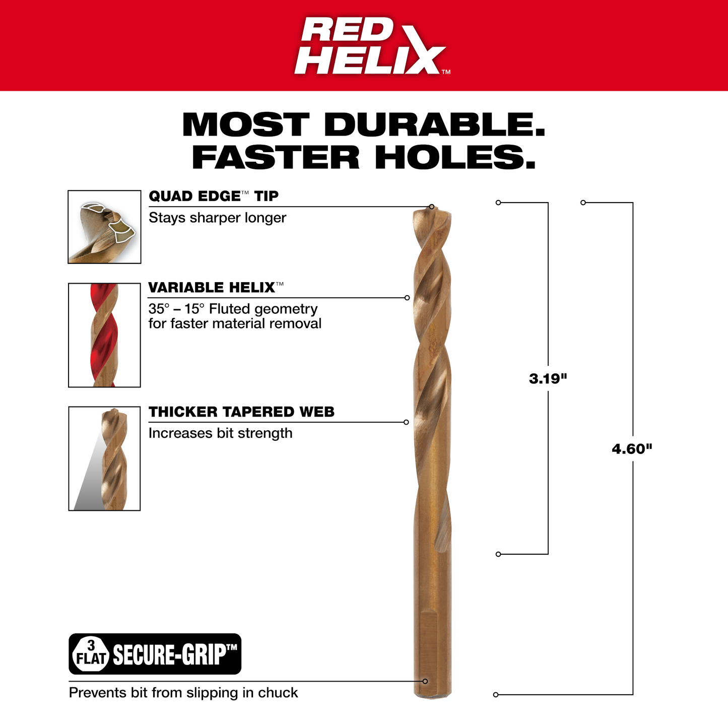 Milwaukee 23/64" COBALT RED HELIX™ Drill Bit