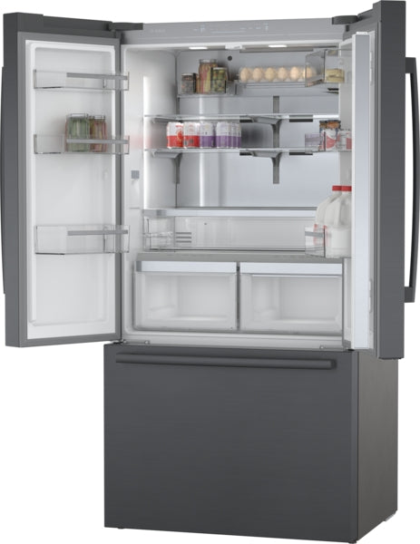 800 Series, French Door Bottom Mount Refrigerator, 36'', Black Stainless Steel