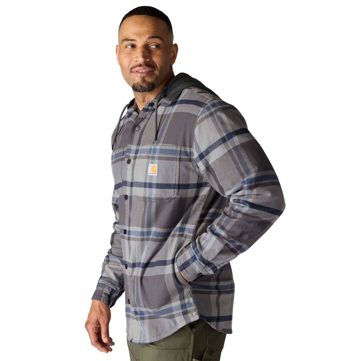 Carhartt Hamilton Relaxed Plaid Shirt Jac - Gravel, 3XL