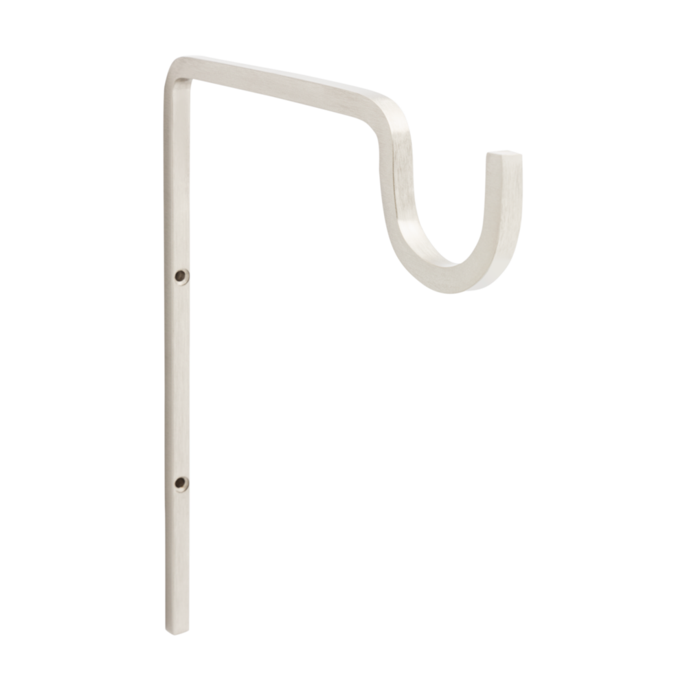 9-inch satin nickel steel wall hook with extended design for hanging large plants in lawn and garden collections under $50