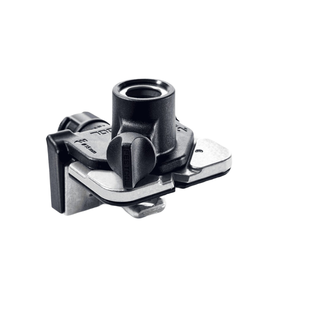 Compact drilling template accessory in black and metal for woodworking tools and home improvement collections