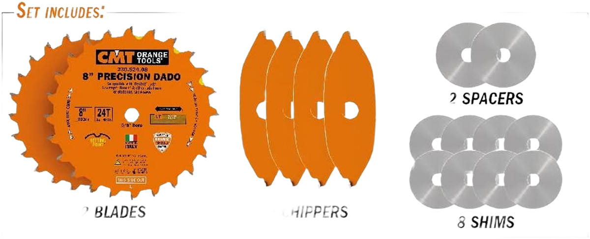 CMT Orange Tools 6" 20T Precision Dado Blade Set