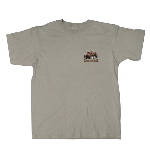 Men’s 2XL beige cotton shirt with small vintage truck graphic for casual wear in clothing and men collections
