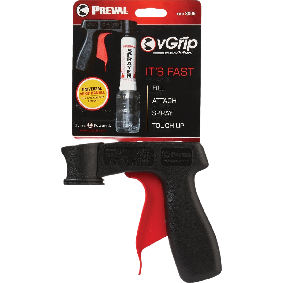 Black and red ergonomic universal paint sprayer handle designed for comfort in paint sprayers and home improvement tools collections