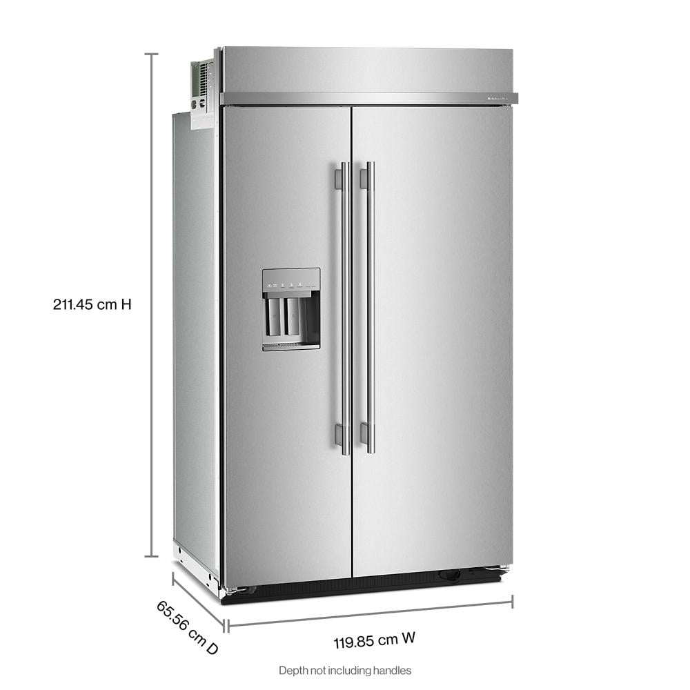 29.4 Cu. Ft. 48-Inch Built-In Side-by-Side Refrigerator with Exterior Water and Ice Dispenser with Measured Fill in PrintShield® Finish