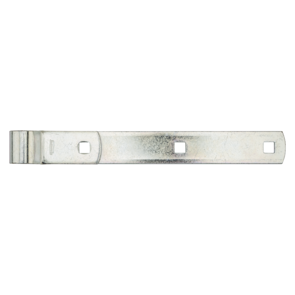 Zinc-plated steel hinge strap with square holes for durable door and gate accessory in home improvement under $50