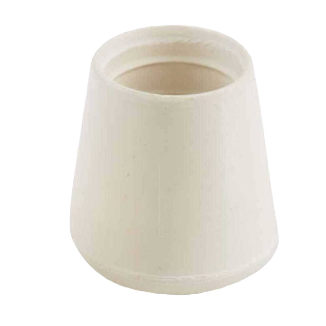Off white hi-tip rubber furniture leg protector designed to prevent floor damage in home improvement projects