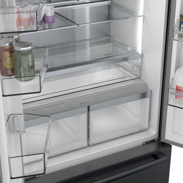 800 Series, French Door Bottom Mount Refrigerator, 36'', Black Stainless Steel