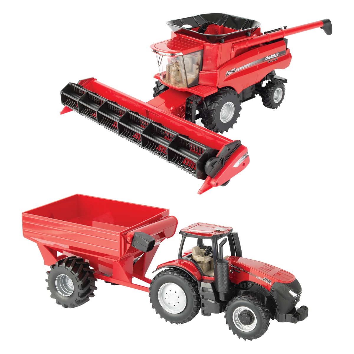 TOMY Case IH 1:32 Scale Farm Toy Harvesting Set with Tractor, Grain Cart and Combine