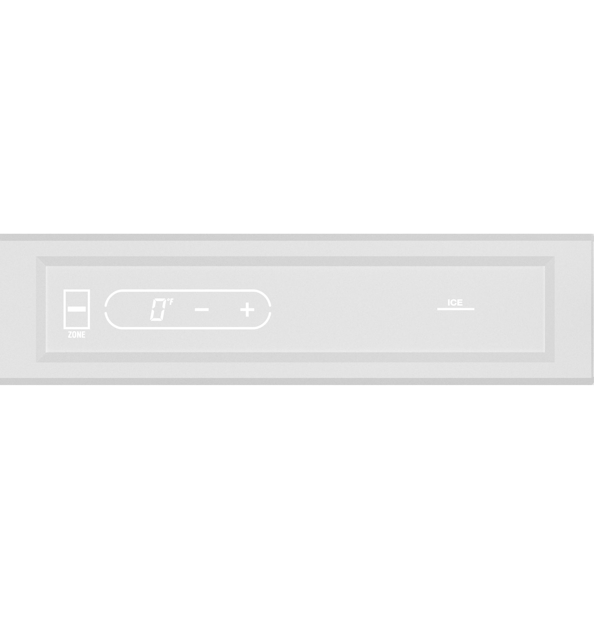 Digital touch control panel showing temperature and settings for refrigeration in kitchen and beverage appliances collections