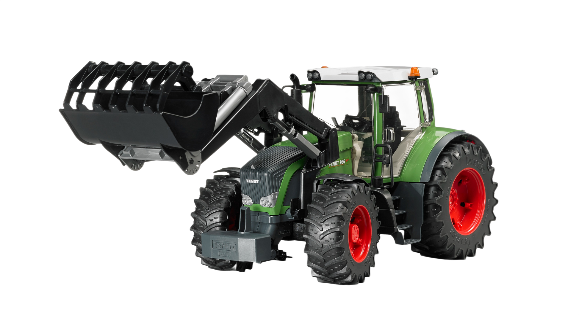 Green and red Bruder toy tractor with front loader in Vehicles & Remote Controlled Toys and Bruder Toys collections