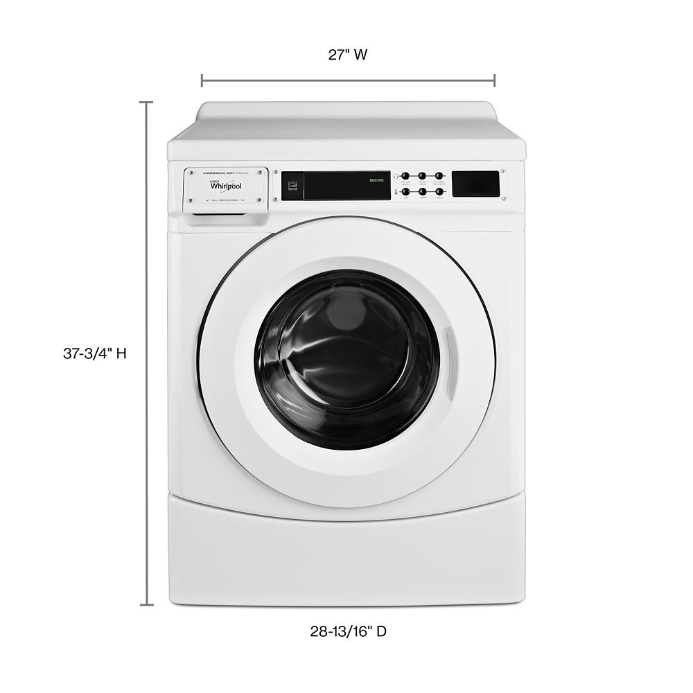 White commercial front-load washer with digital control panel and load balancing from front load washers collection