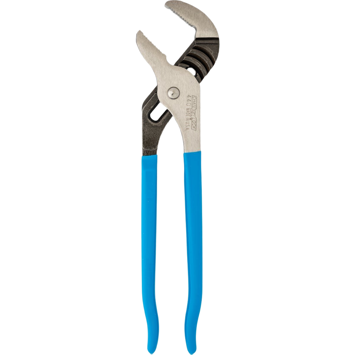 Blue-handled straight jaw groove joint pliers designed for woodworking and home improvement hand tools collection