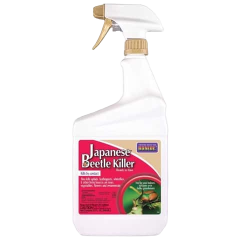 White spray bottle of insect control for Japanese beetles, suitable for lawn and garden pest management under $50 collections