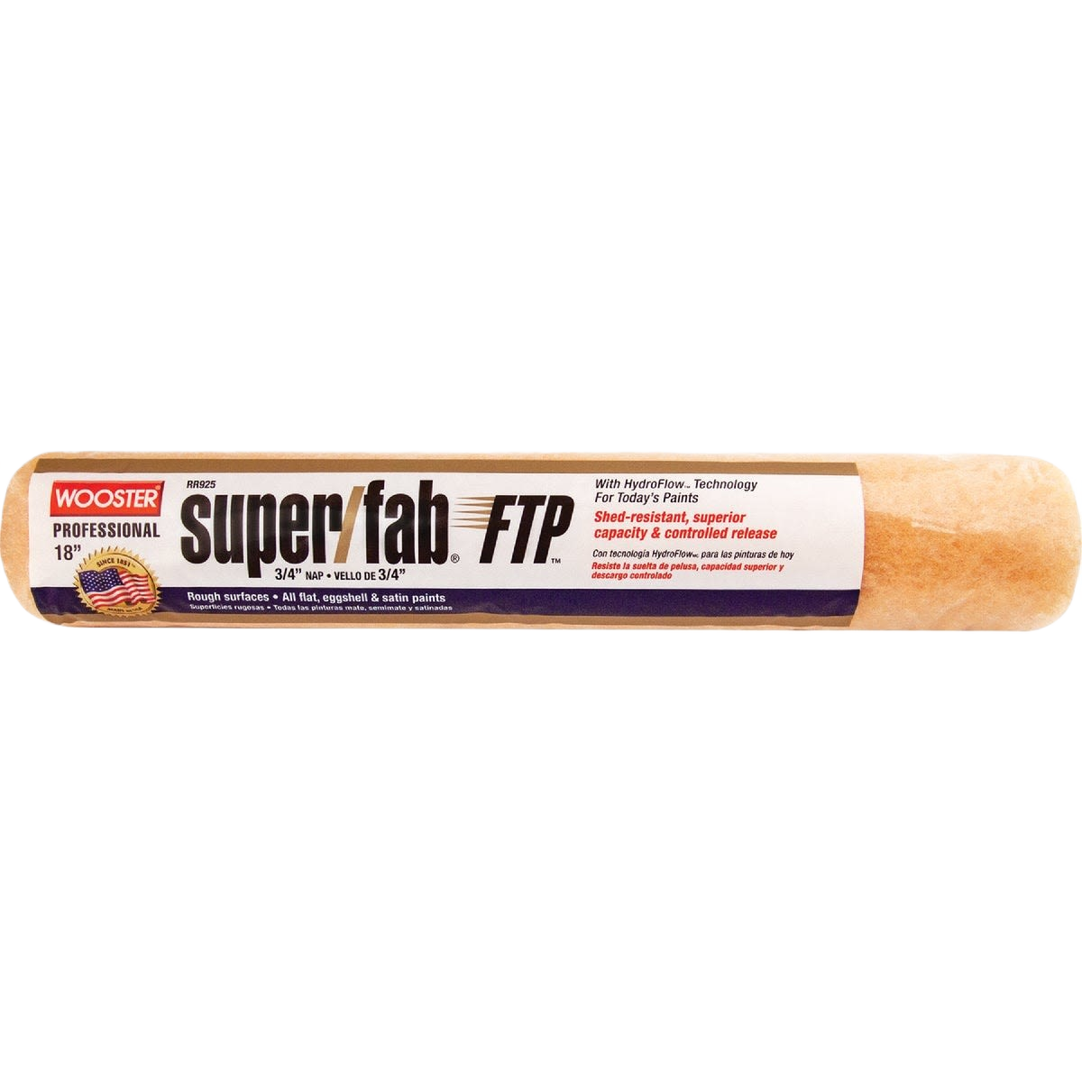 Professional knit fabric paint roller cover with hydroflow technology for smooth application in tools and home improvement projects
