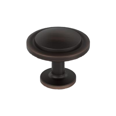 Oil-rubbed bronze cabinet knob with round design for hardware and furniture accessories in home improvement collections