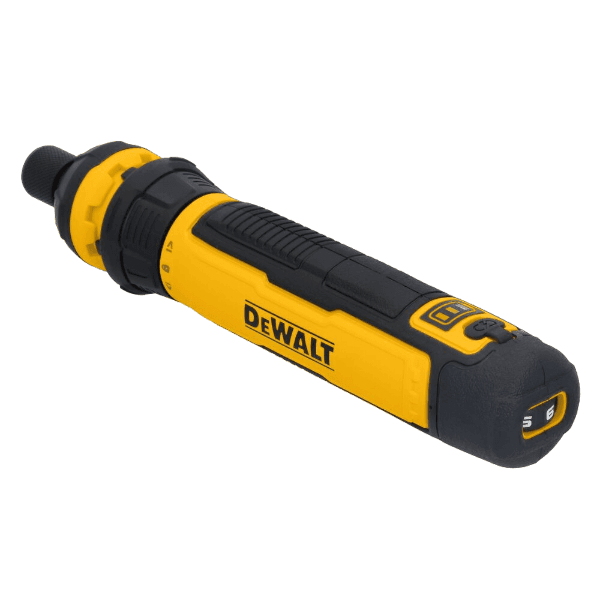 Compact cordless yellow and black DEWALT screwdriver with adjustable torque and ergonomic grip for woodworking tasks