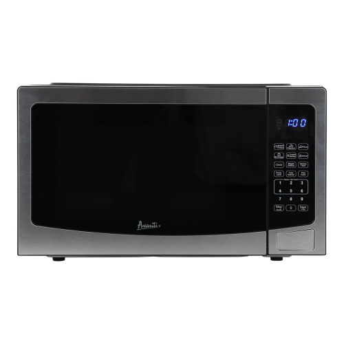 Compact stainless steel Avanti microwave with digital control panel and one-cubic-foot capacity in Microwaves collection