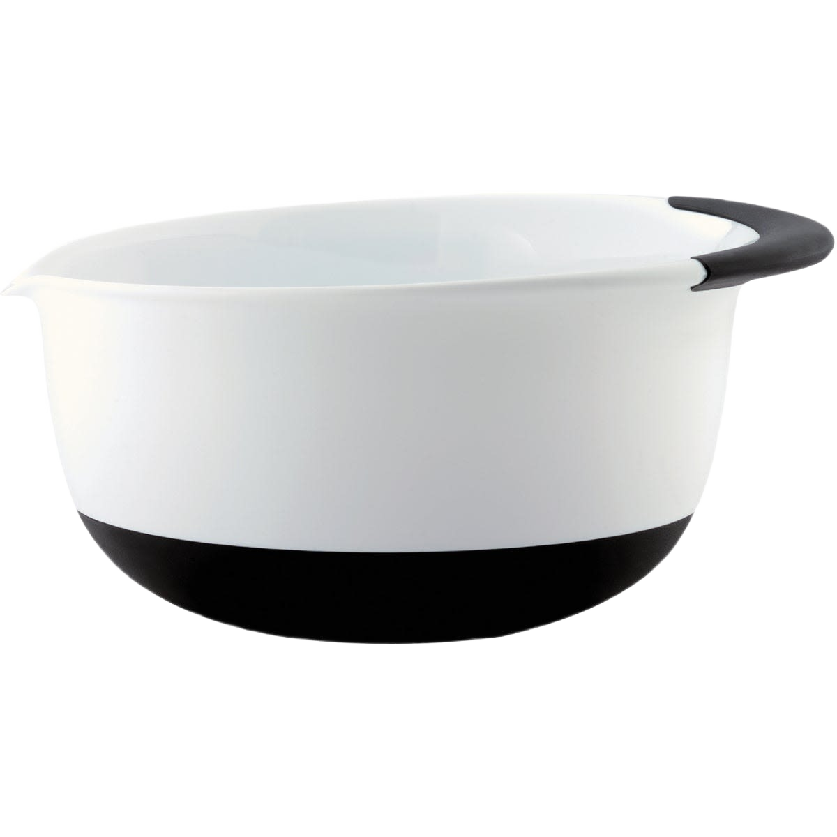 White mixing bowl with non-slip handle and base for kitchenware and kitchen gadgets under $50 collections