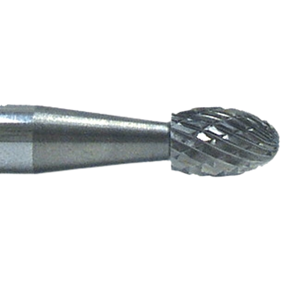 Oval-shaped carbide rotary tool bit with precision flutes for use in tool and power tool accessories collections