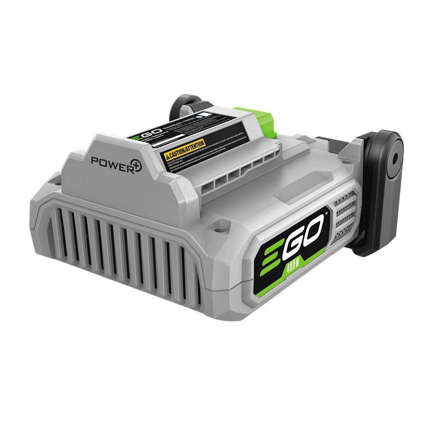 Compact gray and green 400W inverter with vented housing for portable power in tools and home improvement projects