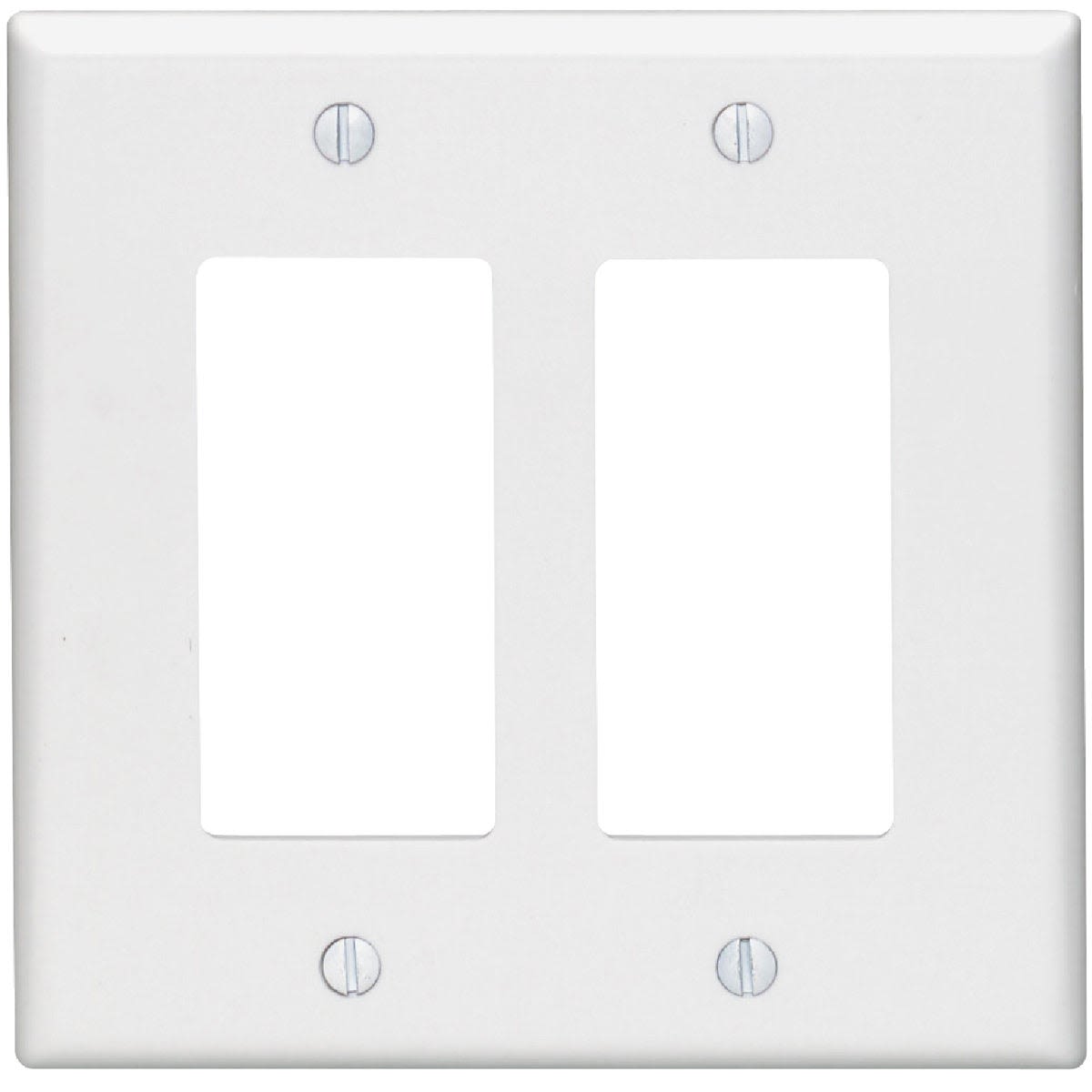 White Mid-Way 2-gang rocker decorator wall plate for electrical switches in home improvement collections under $50