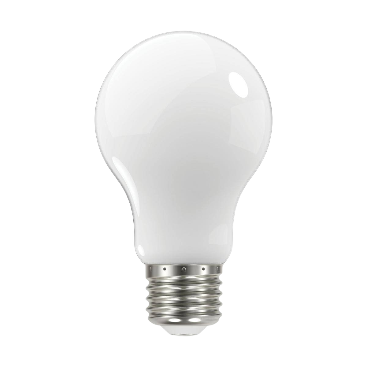 Energy-efficient A19 LED light bulb with soft white glow and medium base for lighting and electrical needs.