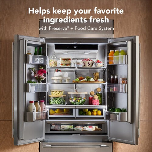 20.8 Cu. Ft. 36" Built-In French Door Bottom Mount Refrigerator with Platinum Interior
