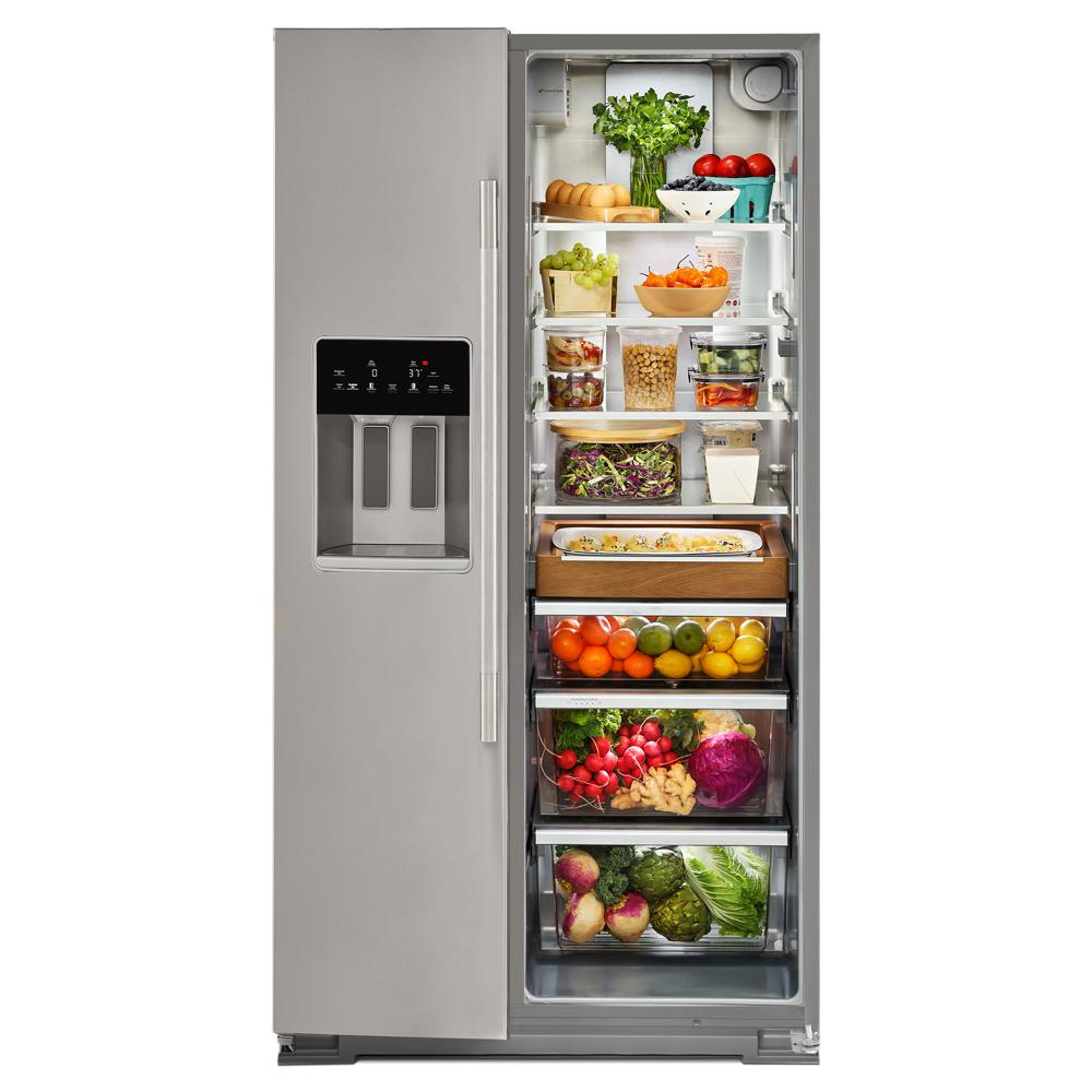 20.8 Cu. Ft. Counter-Depth Side-by-Side Refrigerator with Exterior Ice and Water Dispenser in PrintShield® Finish