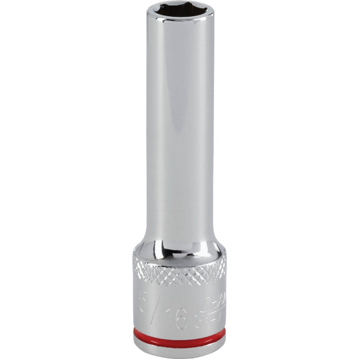 Chrome-plated 5/16 inch deep 6-point socket with color band, ideal for hand tools and woodworking projects under 50 collection