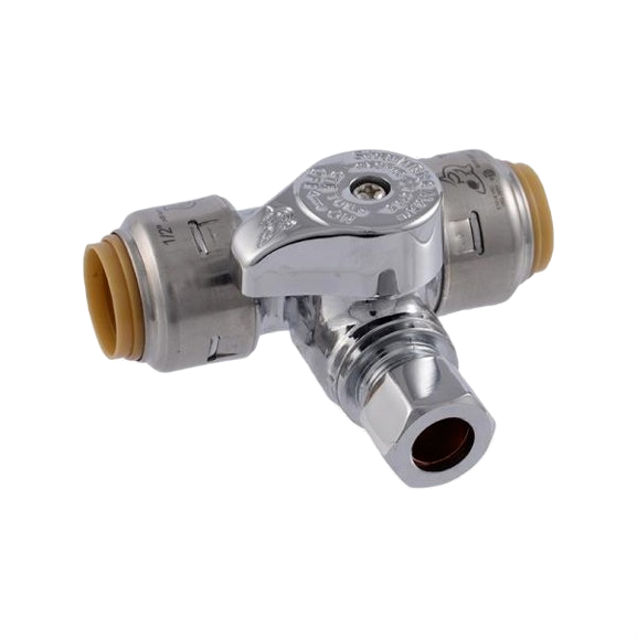 Compact stainless steel push-to-connect tee fitting for plumbing with corrosion-resistant construction under $50 collection