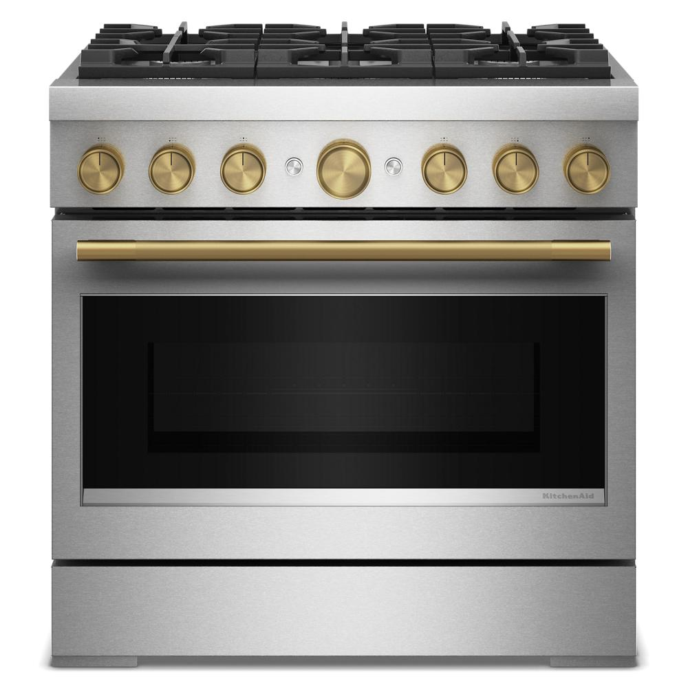 36-Inch 6 Burner Commercial-Style Dual Fuel Range with No Preheat Air Fry Mode