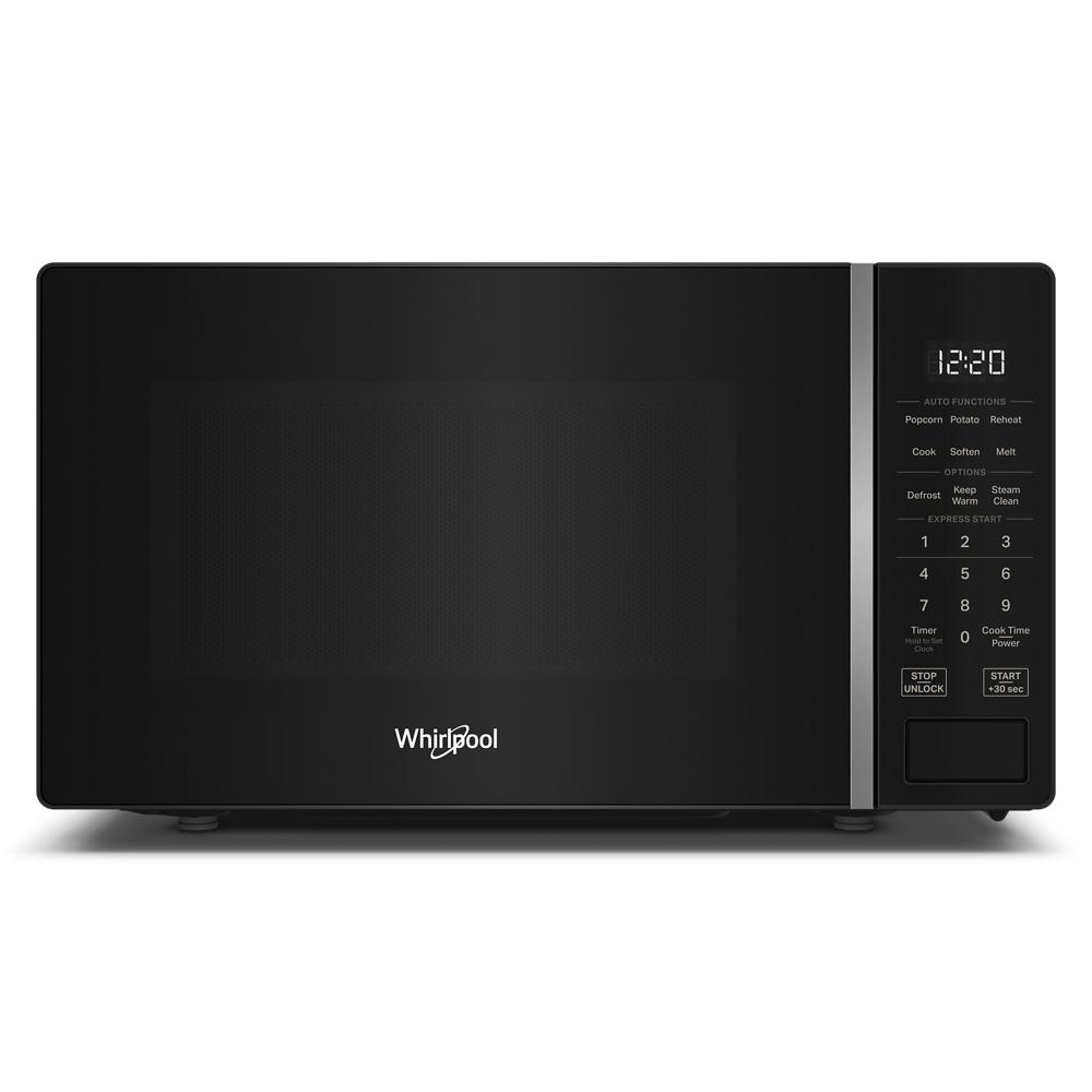 Black countertop microwave with digital display and touch control panel from kitchen and appliances collection