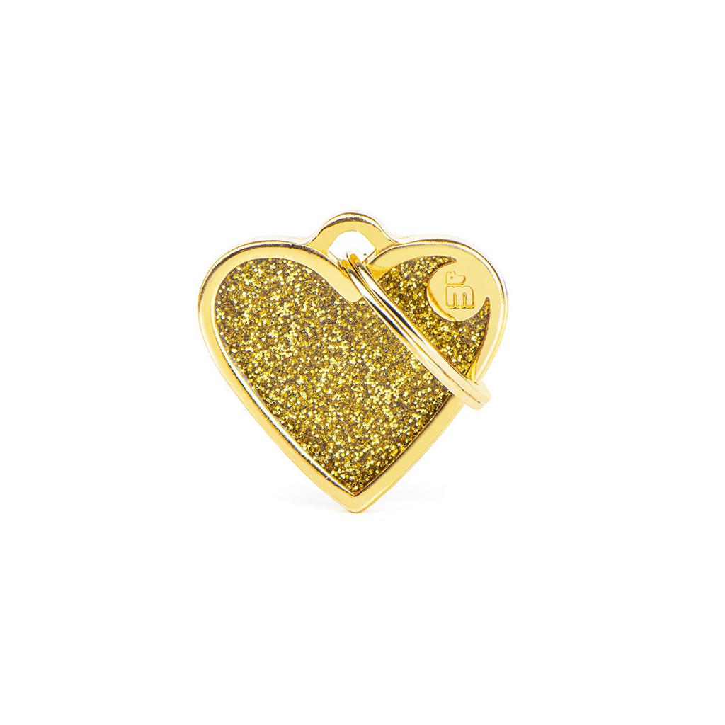 MyFamily Shine Small Gold Glitter Heart Tag