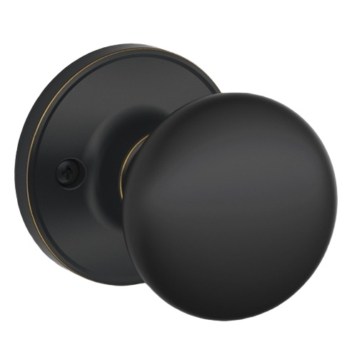 Matte aged bronze dummy door handle with round shape for home improvement and tools applications