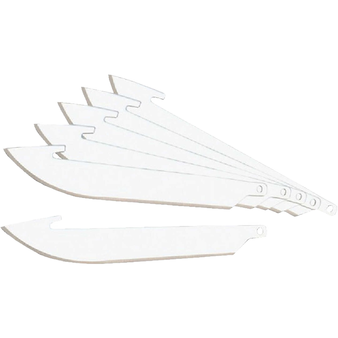 Set of six sharp replacement blades made of surgical stainless steel for woodworking and hand tools collection
