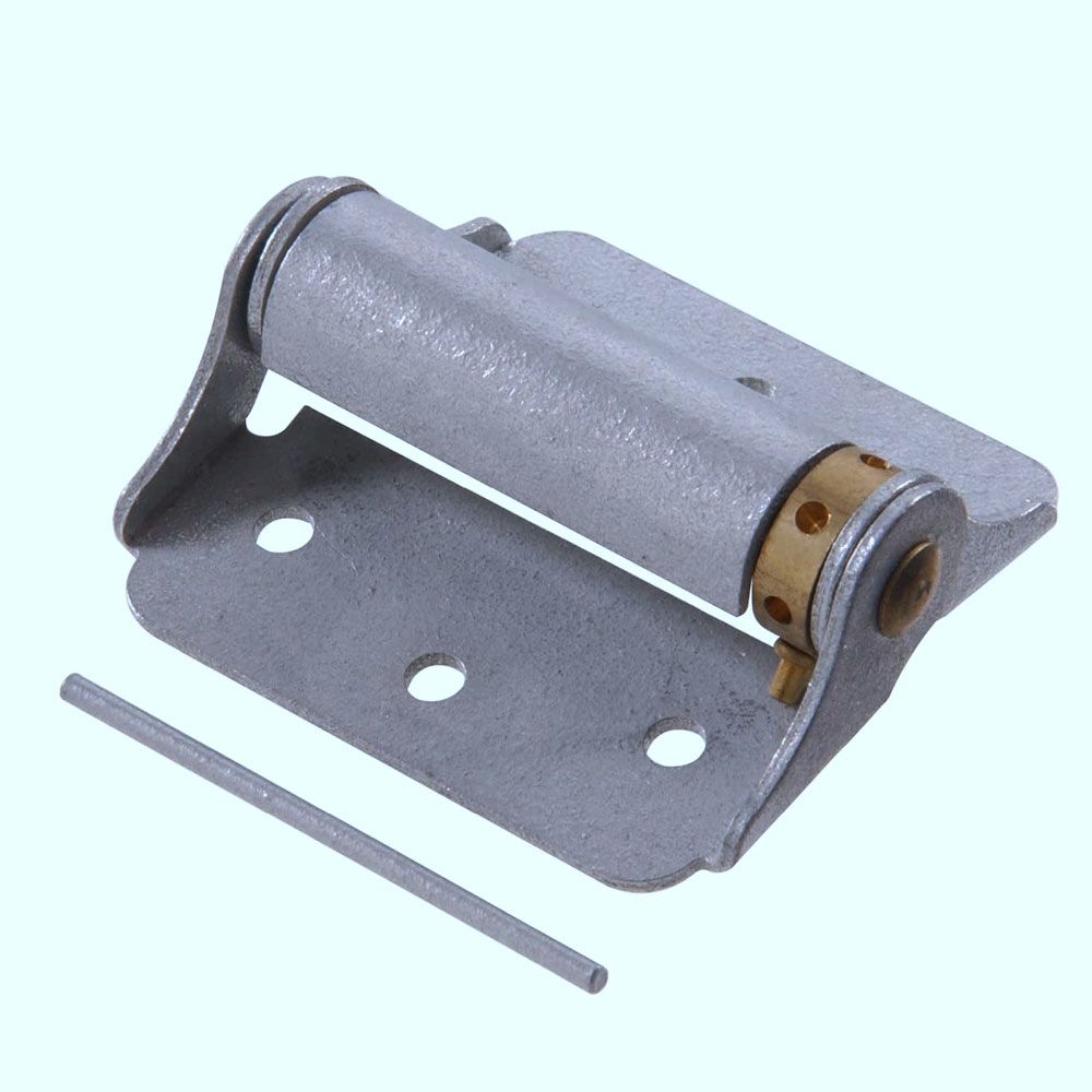 Galvanized adjustable heavy-duty spring hinge with mounting holes for doors in hardware and home improvement tools