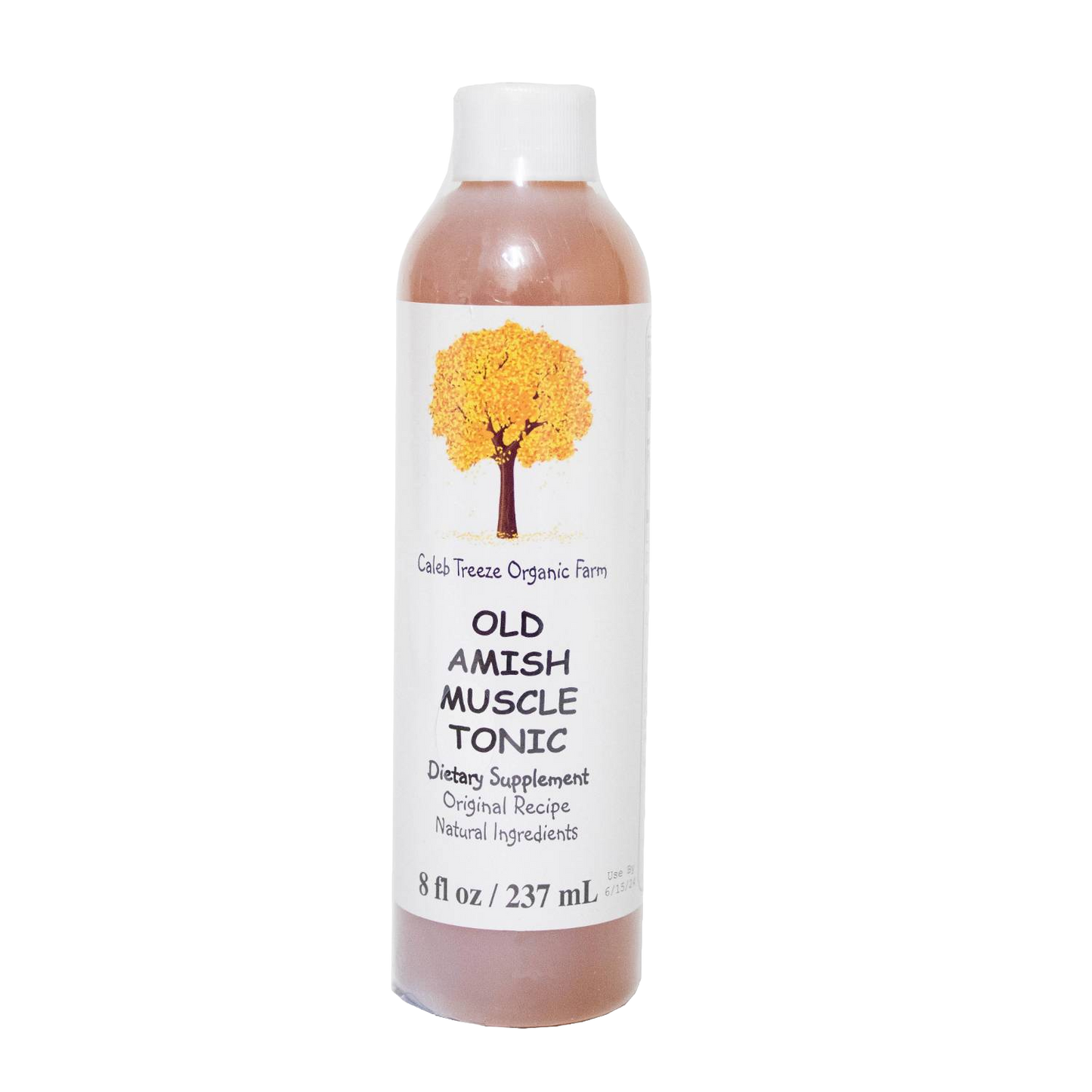 Bottle of Old Amish Muscle Tonic dietary supplement with natural ingredients in Health & Beauty collection