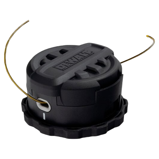 Black DEWALT spool head with trimmer line for outdoor power tools in Lawn & Garden and Shop Equipment collections