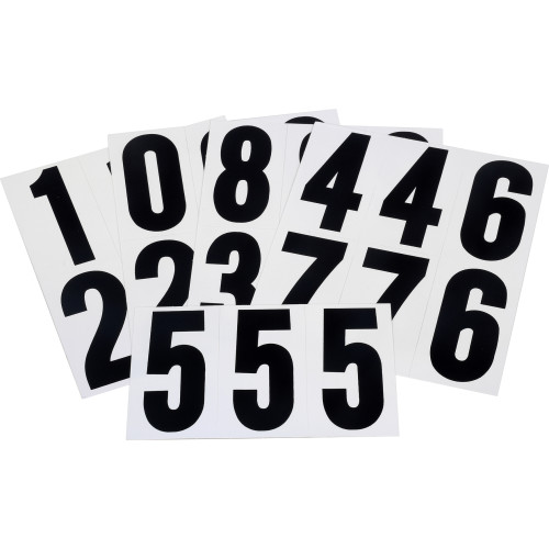 Black vinyl adhesive house numbers in 3-inch size for clear outdoor display in hardware and signs collections under $50