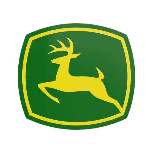 Green and yellow John Deere leaping deer trademark label for parts and accessories under $50 collection