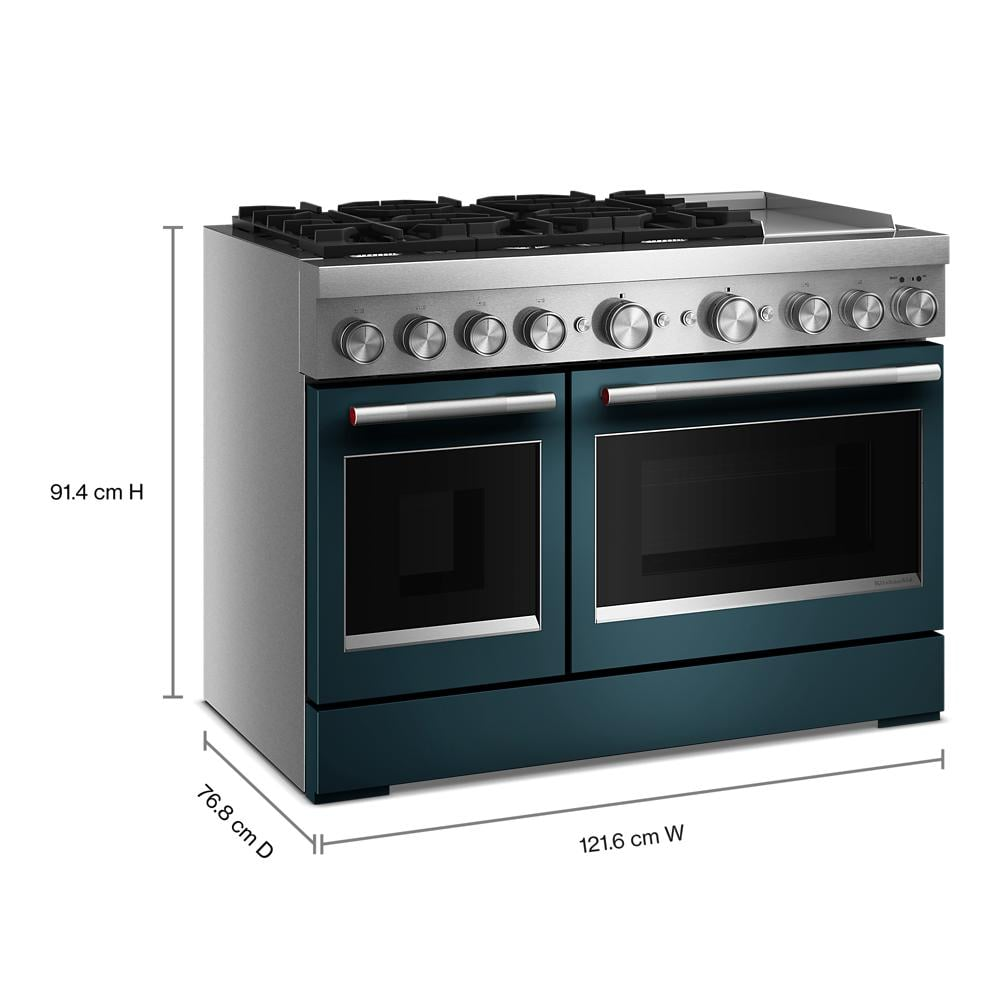 48-Inch 6 Burner Commercial-Style Dual Fuel Range with Griddle