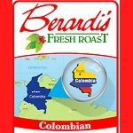 Red and white package of medium roast Colombian coffee beans labeled Berardi's Fresh Roast under $50 Food & Beverage drink product