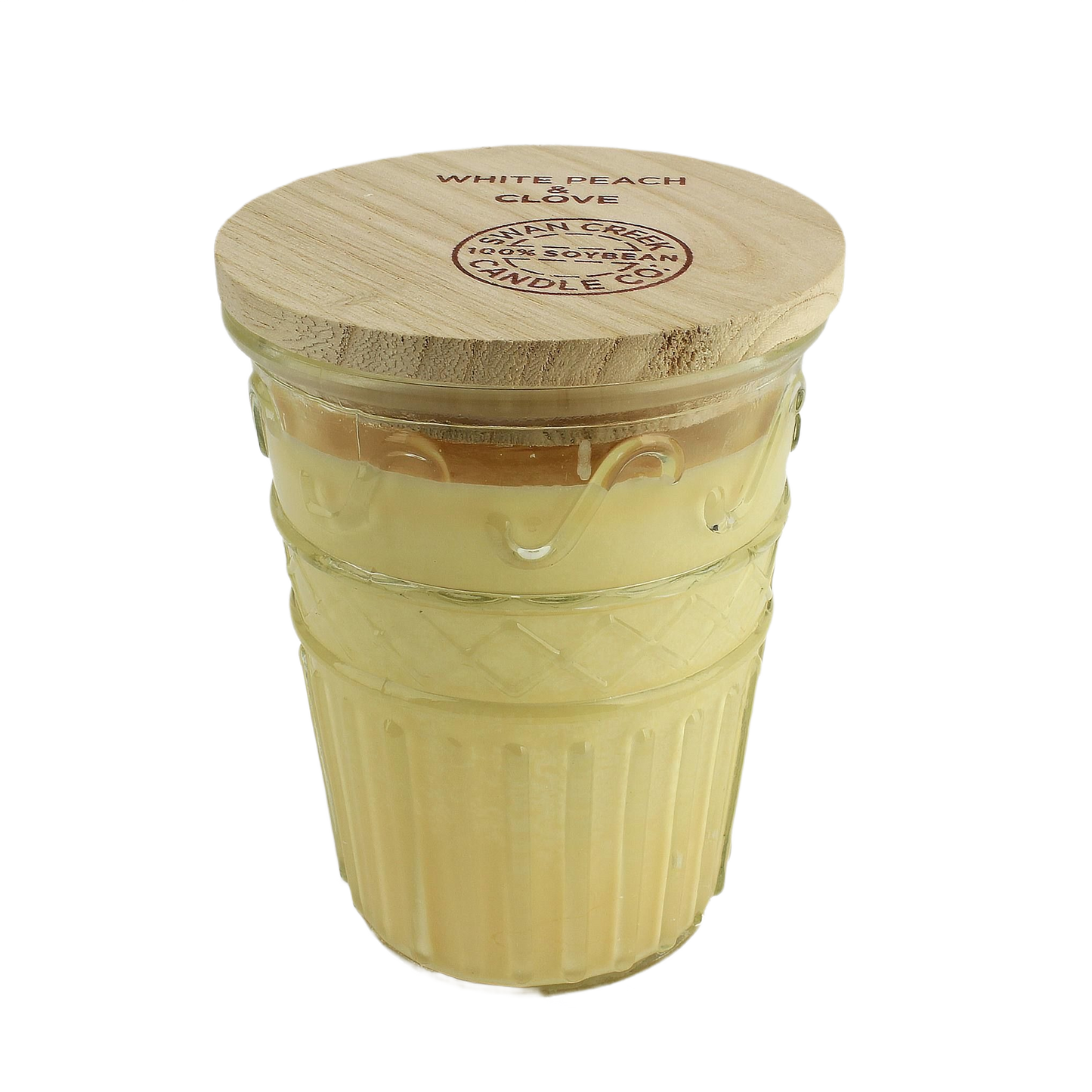 Timeless jar candle with wooden lid and creamy wax, part of home accents and decor under $50 collection