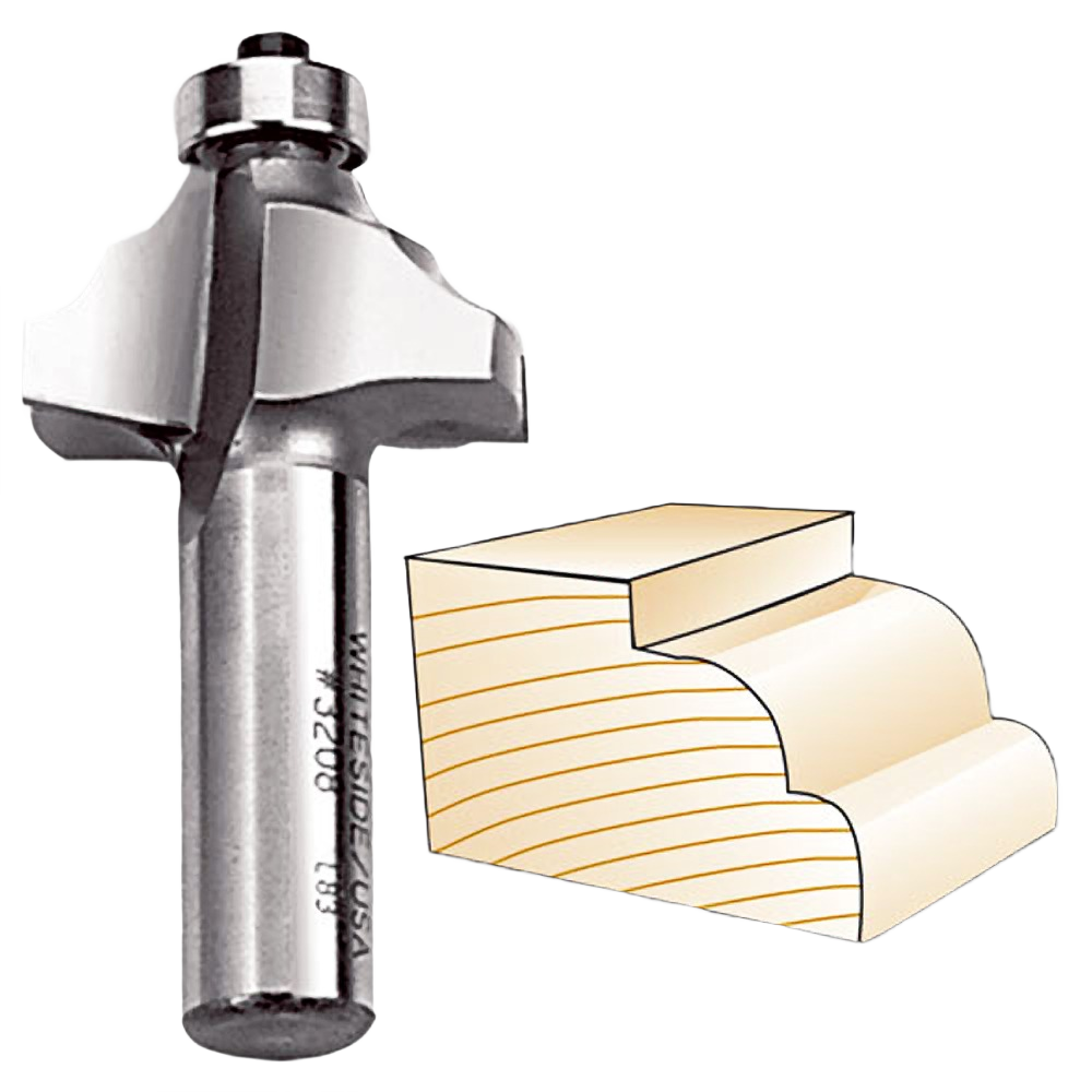Double round router bit with carbide tip for smooth rounded edging in power tool accessories and home improvement collections