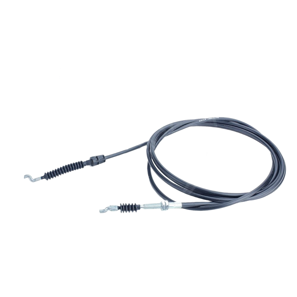Black gear shift cable with metal fittings, compatible replacement part in John Deere Parts & Accessories collections