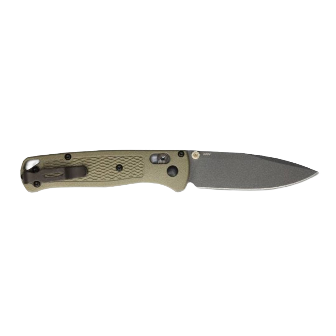 Lightweight folding knife with textured ranger green handle and stonewashed blade for outdoor and home use tasks