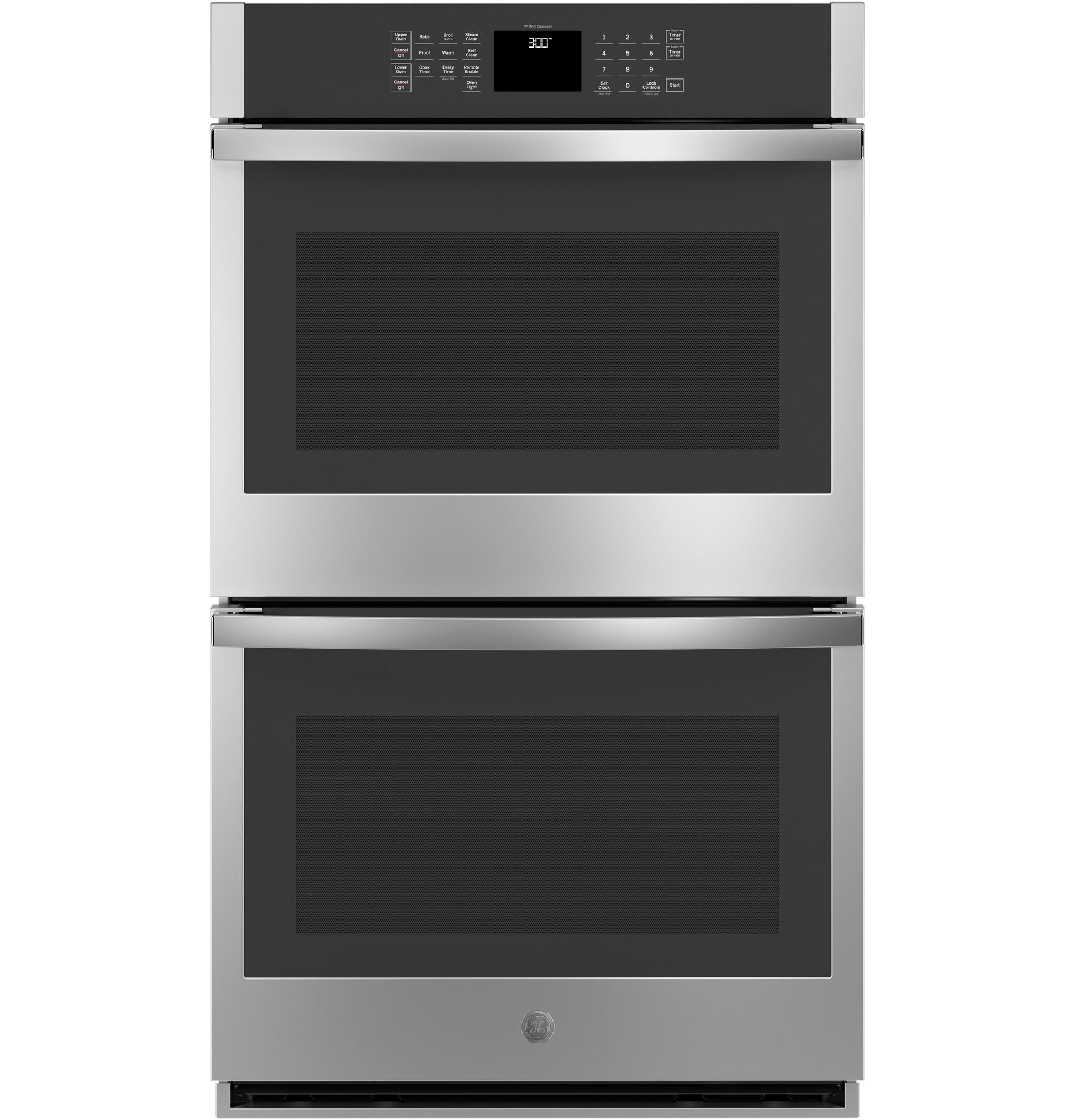 Stainless steel smart built-in double wall oven with digital controls in Wall Ovens and Kitchen & Kitchenware collections