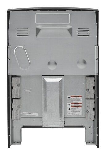 Rear view of a 30-inch electric range showing metal back panel and ventilation details in kitchen appliances collection