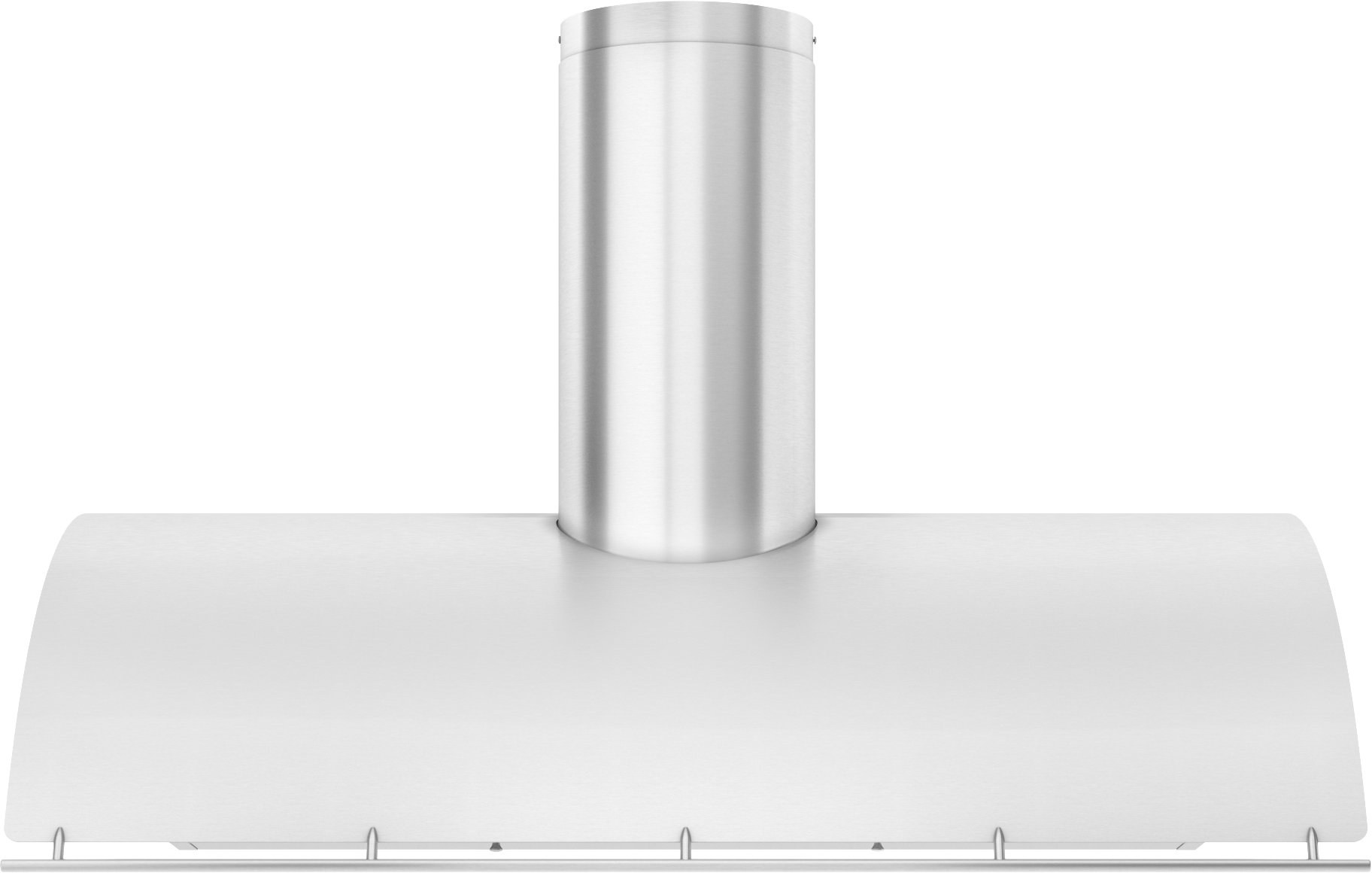 Modern stainless steel chimney hood with LED lighting, part of over the range hoods and kitchen appliances collections
